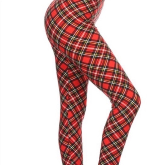 pants plaid christmas leggings in stock poshmark plaid christmas pants